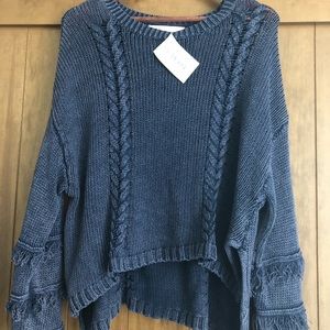 Vintage Havana Knit Fringe Sweater